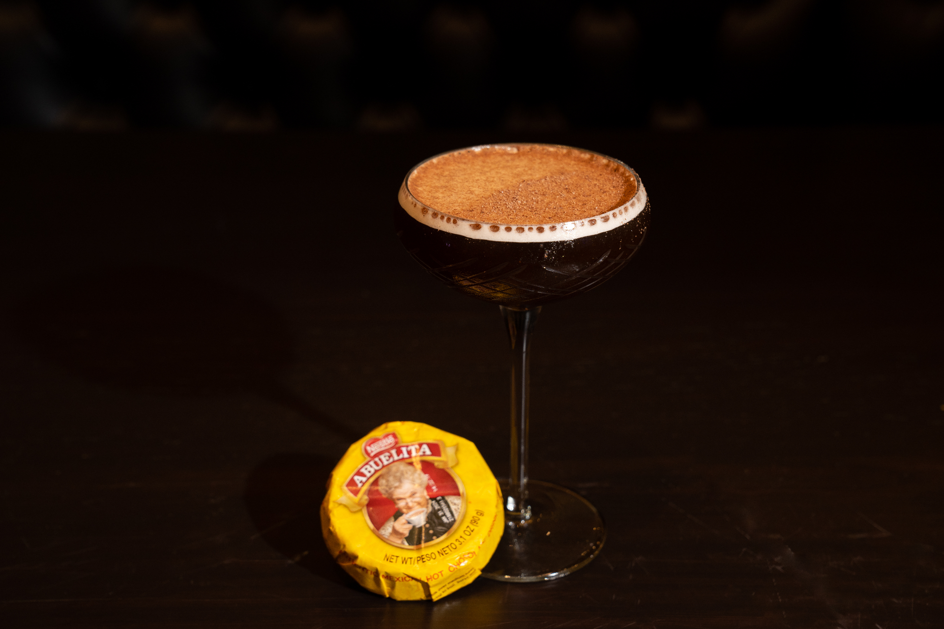 Espresso-style cocktail with Abuelita chocolate accent